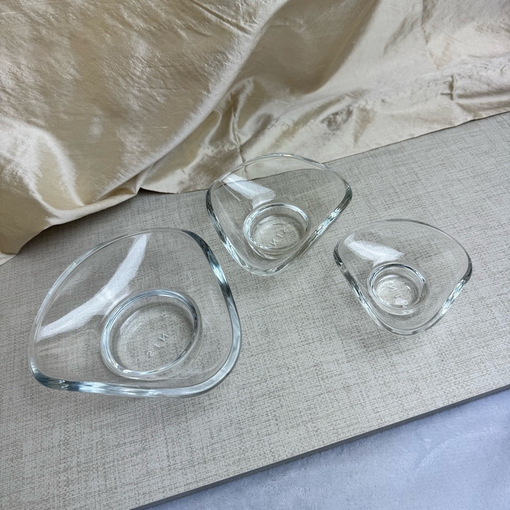 SIN set of 3 Urch Decorative Modern Glass Nesting Bowls